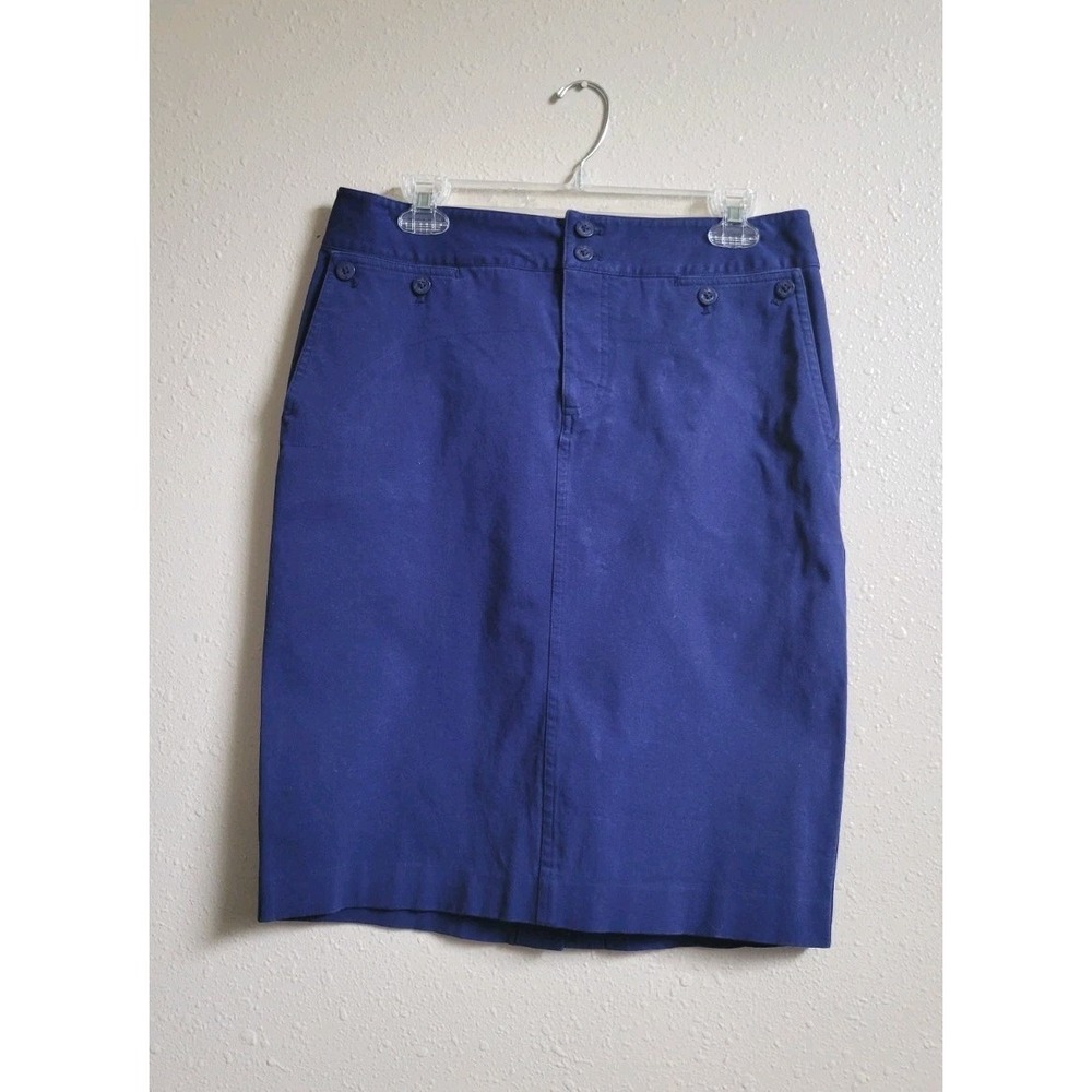 Lauren Ralph Lauren Pencil Skirt Navy Blue w/pockets  ‎ Size 8